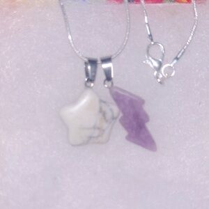 Boho Amethyst Lightning ⚡️ Bolt and Howlite Crystal Star ⭐️ Ster…